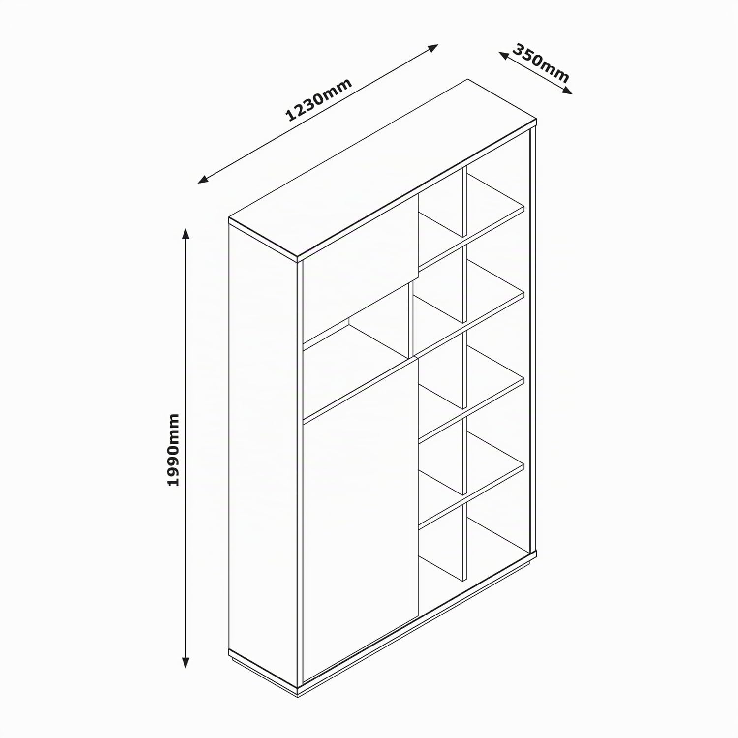 Composad Collegio 1 Anta 1 Ribalta Libreria Alta Rovere Bianco