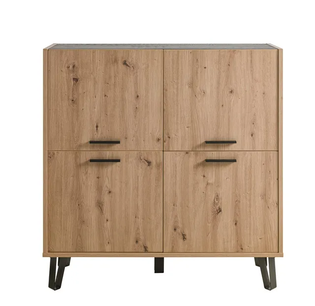Composad Vitruvia madia 4 ante rovere miele nero 122 cm