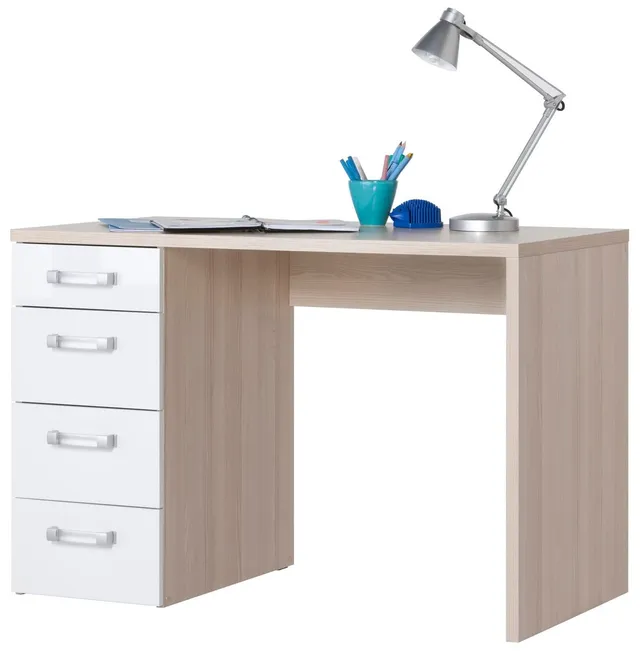 Composad Calisma scrivania 4 cassetti frassino bianco