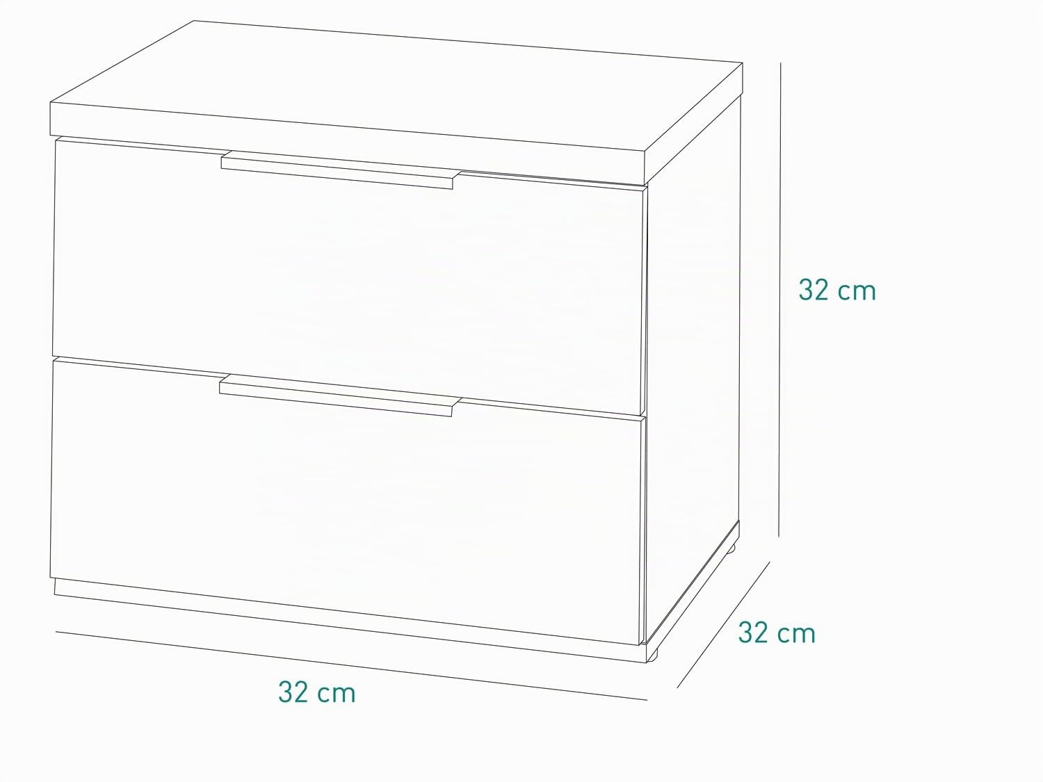 Composad Mundi Bedroom comodino 2 cassetti bianco rovere miele