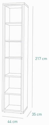Composad Disegno anta vetro libreria alta grigio cemento 44 cm