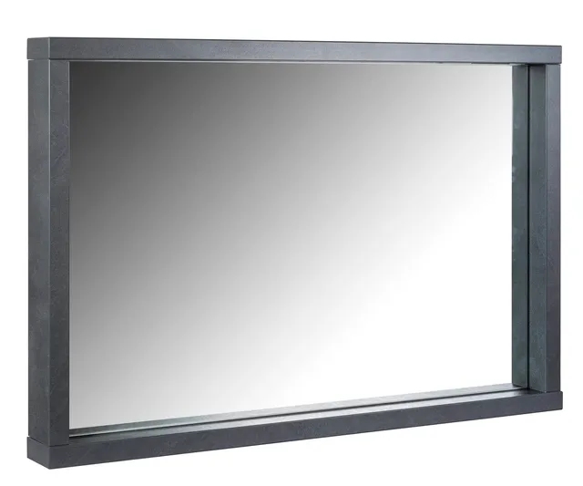 Composad Segno specchio con cornice legno grigio tadao