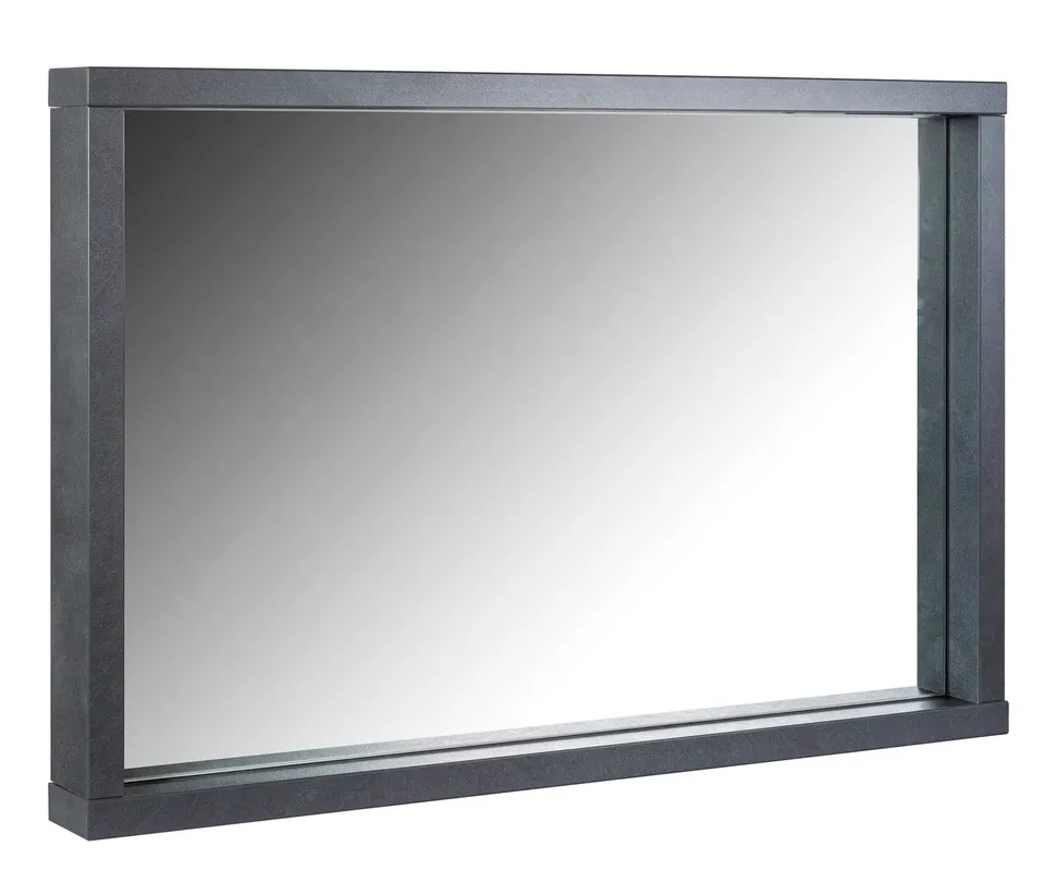 Composad Segno specchio con cornice legno grigio tadao