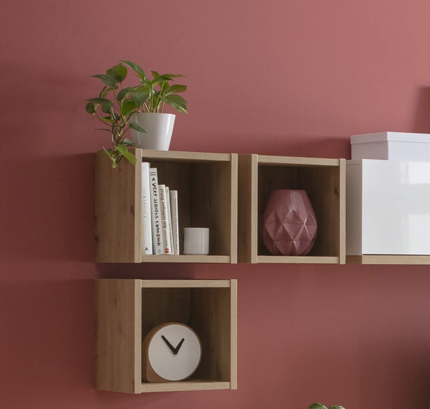 Composad Vitruvia Set 3 Cubi Mensole 35 cm Rovere Miele