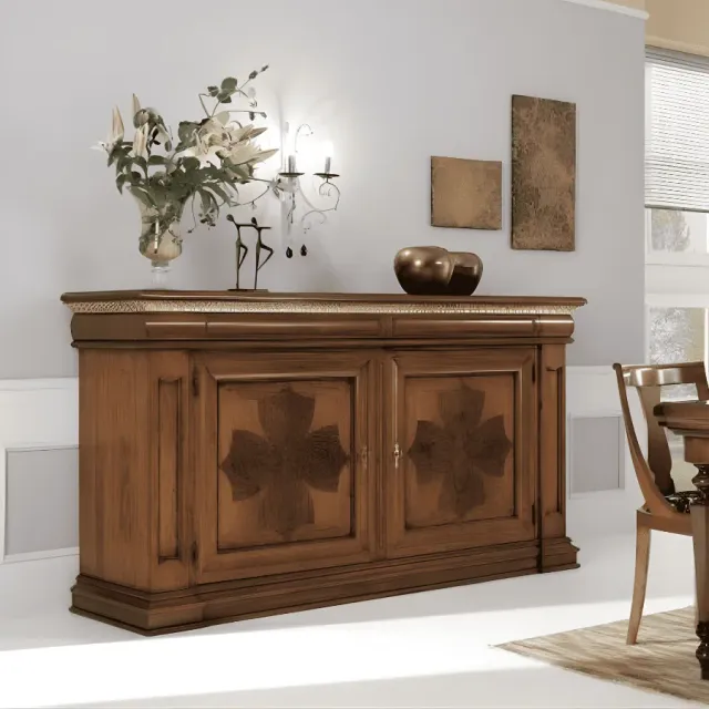 Epocantica Quadrifoglio credenza intarsio 211 cm legno
