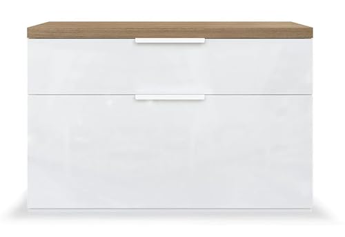 Composad 1 Cassetto 1 Ribalta Scarpiera Ingresso Bianco Rovere