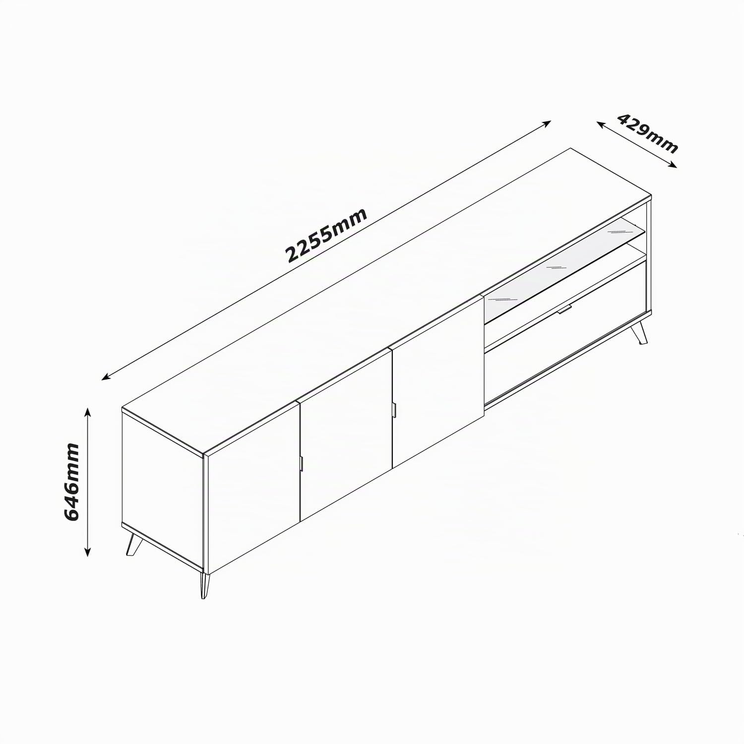 Composad Infinito mobile porta TV 3 ante noce e grigio