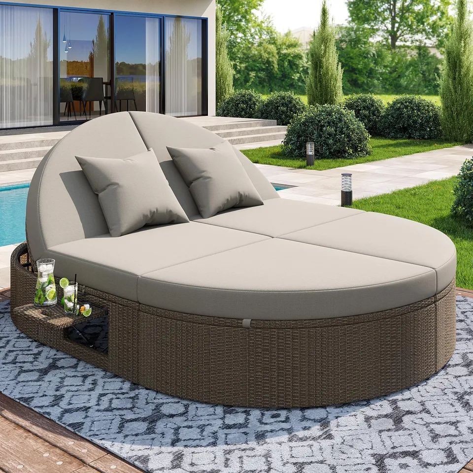Dolamani lettino prendisole rattan 2 posti 200x140 reclinabile
