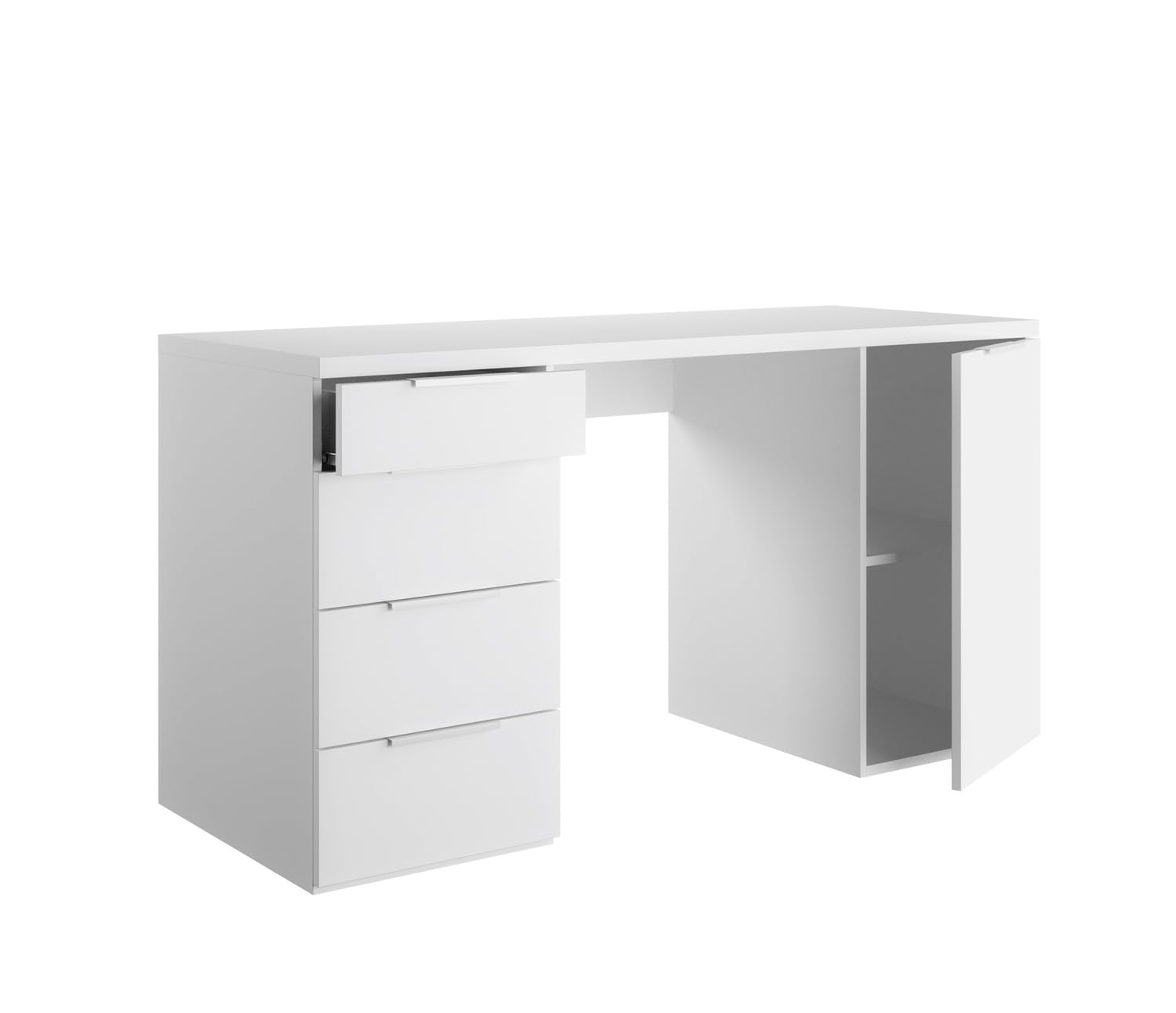 Composad Espresso scrivania 146 cm bianca 4 cassetti anta