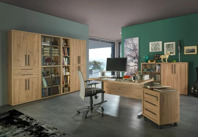 Composad Rilega ufficio completo 8 mobili rovere mielato