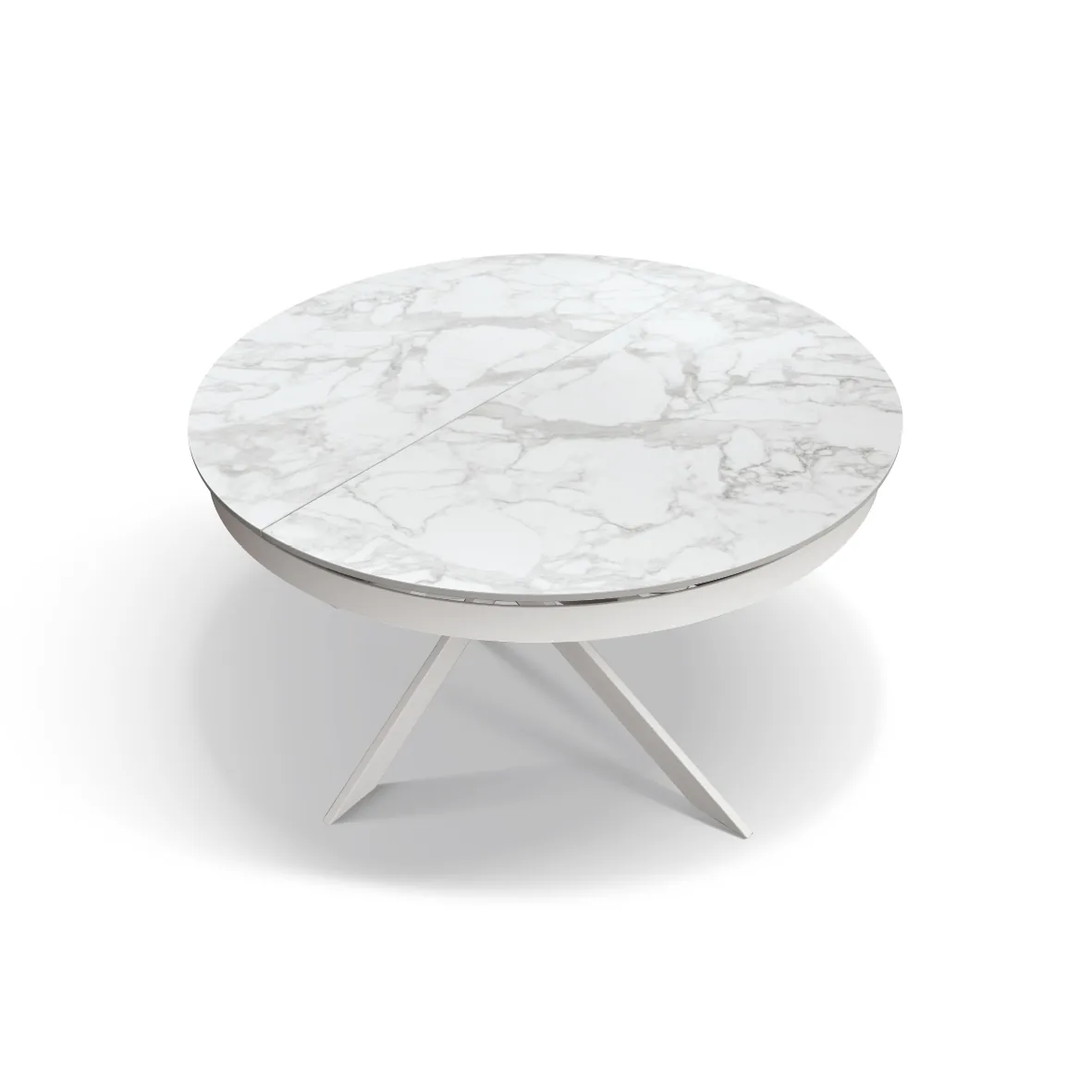Epocantica Girasole Tavolo Rotondo Allungabile Ceramica Bianco