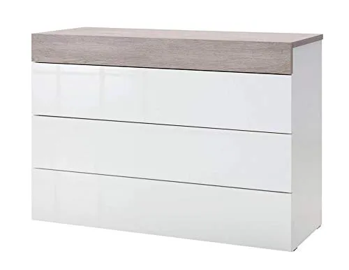 Composad Gelosia Cassettiera 4 Cassetti Bianco Rovere 120x85 cm