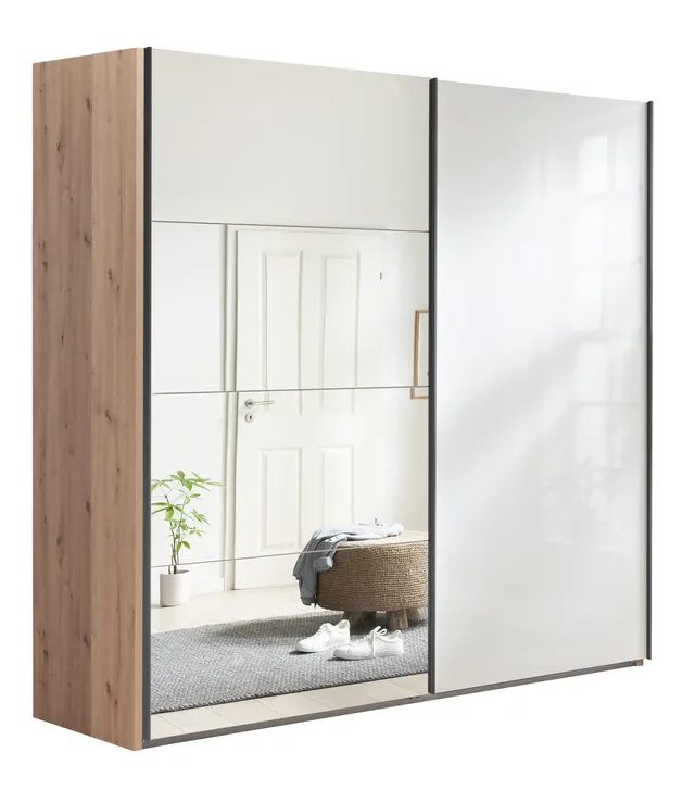 Composad Systema Armadio 2 Ante Scorrevoli Specchio 250 Rovere Miele