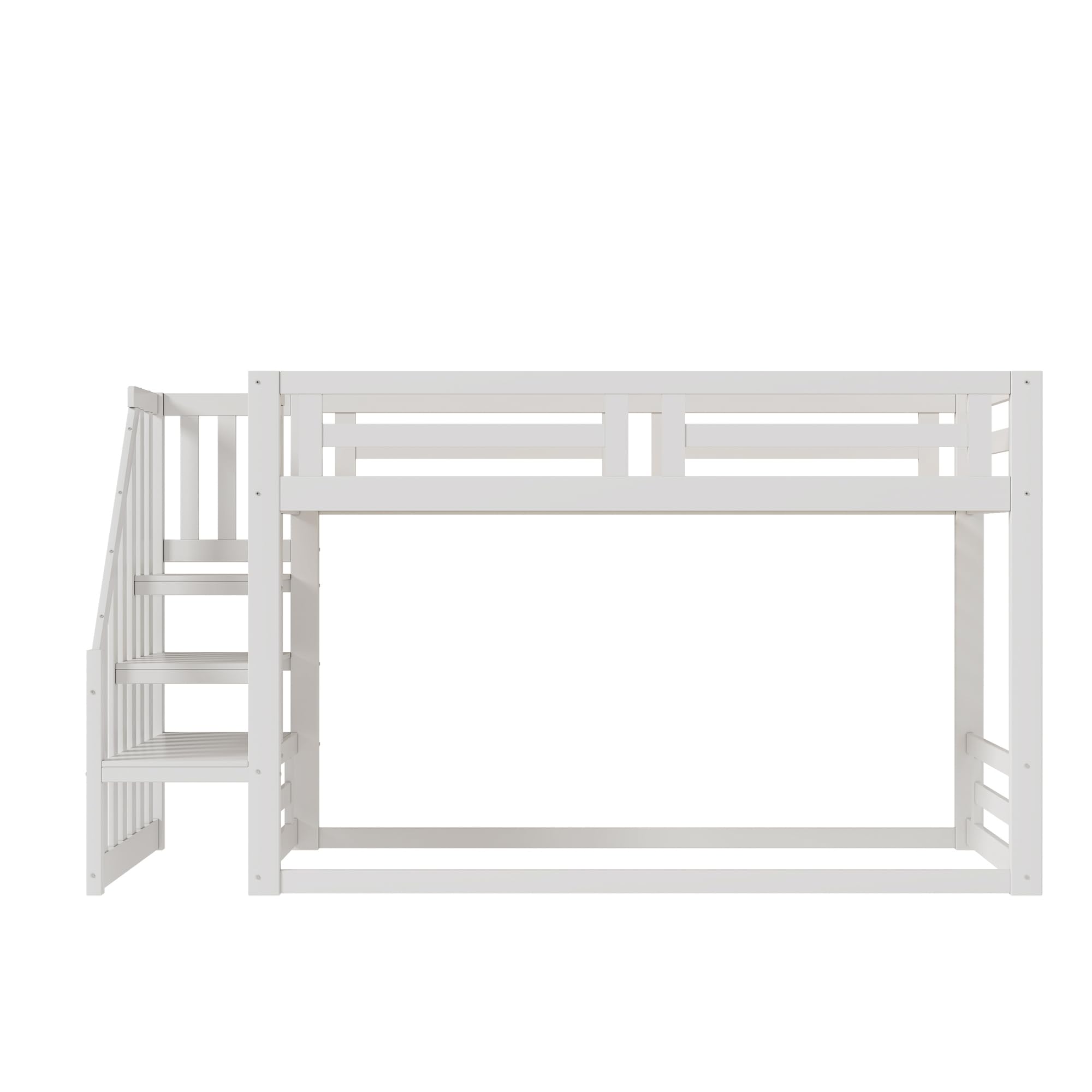 Dolamaní Letto a castello 90x200 legno bianco con scala