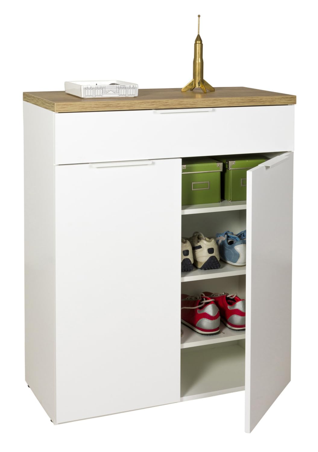 Composad Mundi scarpiera alta 102 cm rovere bianco