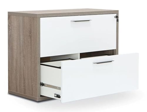 Composad cassettiera ufficio serratura bianco rovere sonoma