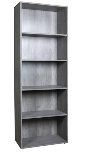 Composad Espresso libreria 4 ripiani grigio cemento 200 cm