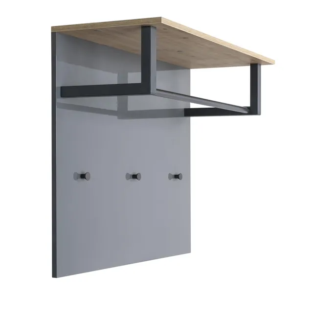 Composad Galaverna Appendiabiti da Muro 3 Ganci Grigio Titanio 82 cm