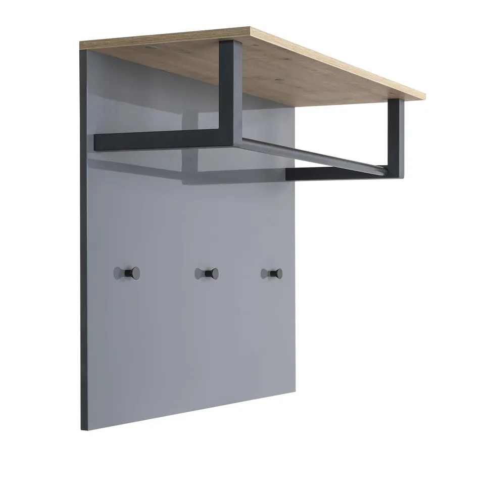 Composad Galaverna Appendiabiti da Muro 3 Ganci Grigio Titanio 82 cm