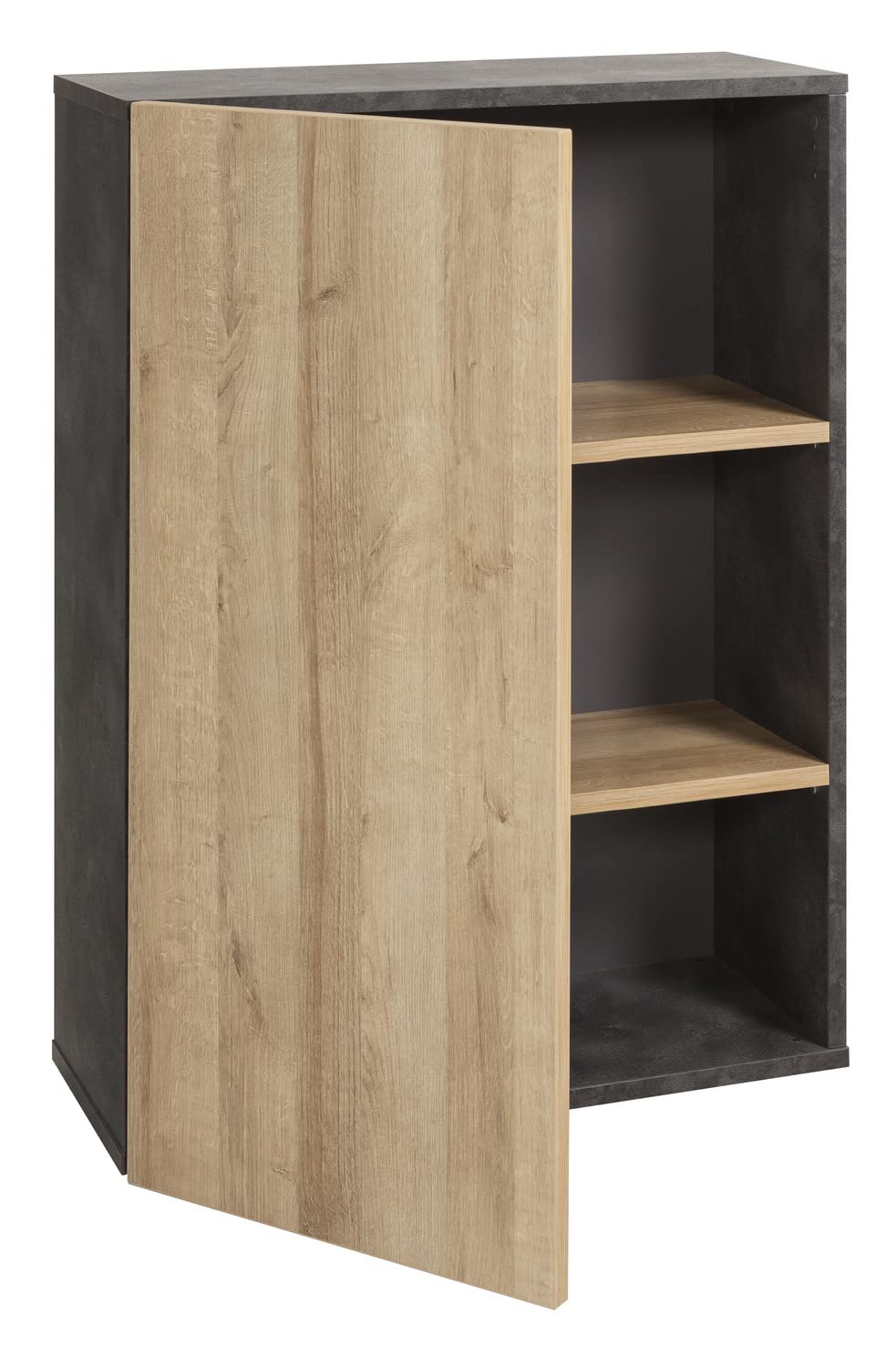 COMPOSAD Core Libreria Bassa 1 Anta 3 Vani Rovere Grigio 80 cm