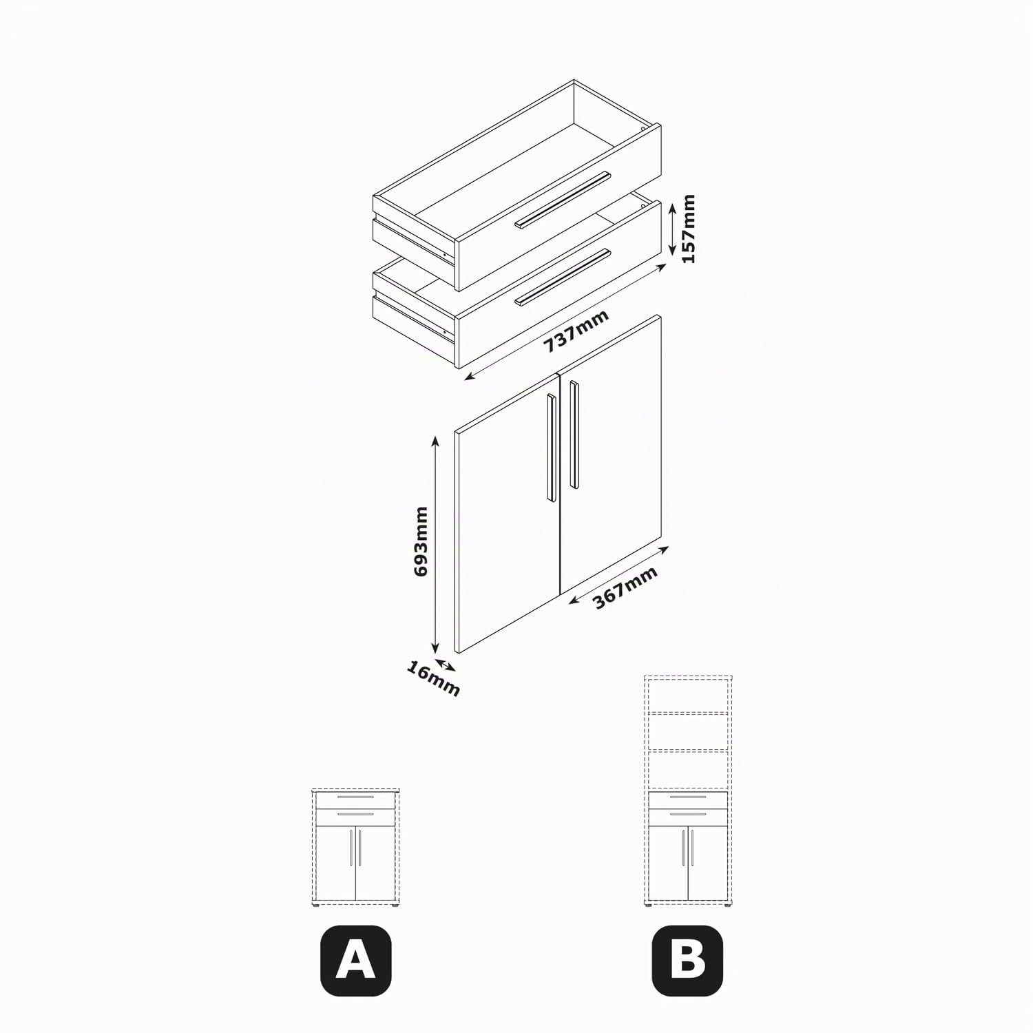 Composad Rilega LB8055 ante cassetti libreria bianco laccato