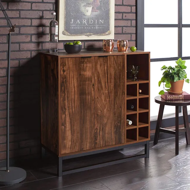 Dolamaní Credenza 86x75x36 cm ebano scuro 2 ante portavino