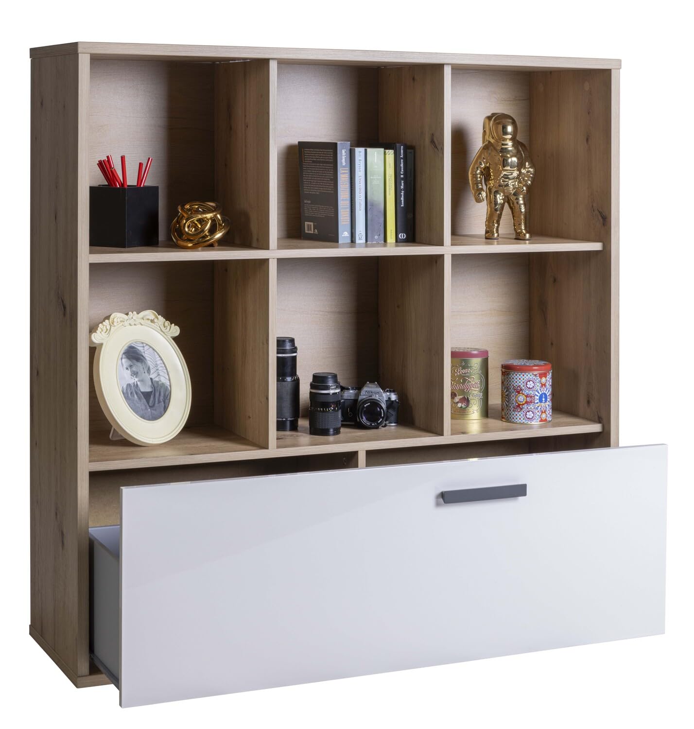 Composad MiPiace Libreria 6 Vani 1 Cassetto Rovere Mielato