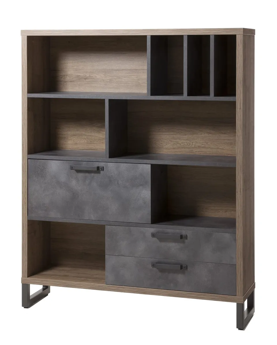 Composad LaFabrica Libreria 8 Vani Rovere Grigio