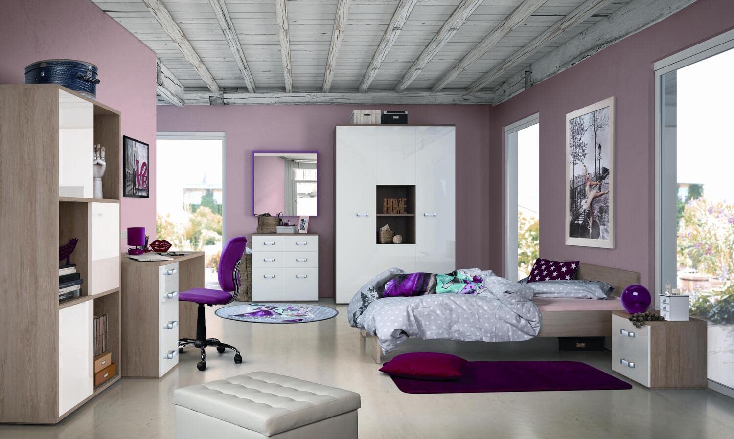 Composad NC2231 camera da letto componibile frassino e bianco