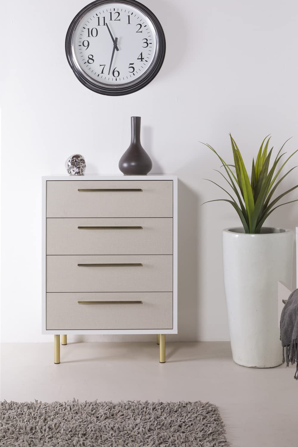 Composad Western cassettiera 4 cassetti twist bianco laccato