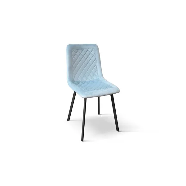 Epocantica sedia in velluto trapuntata gambe nere set 4 velluto