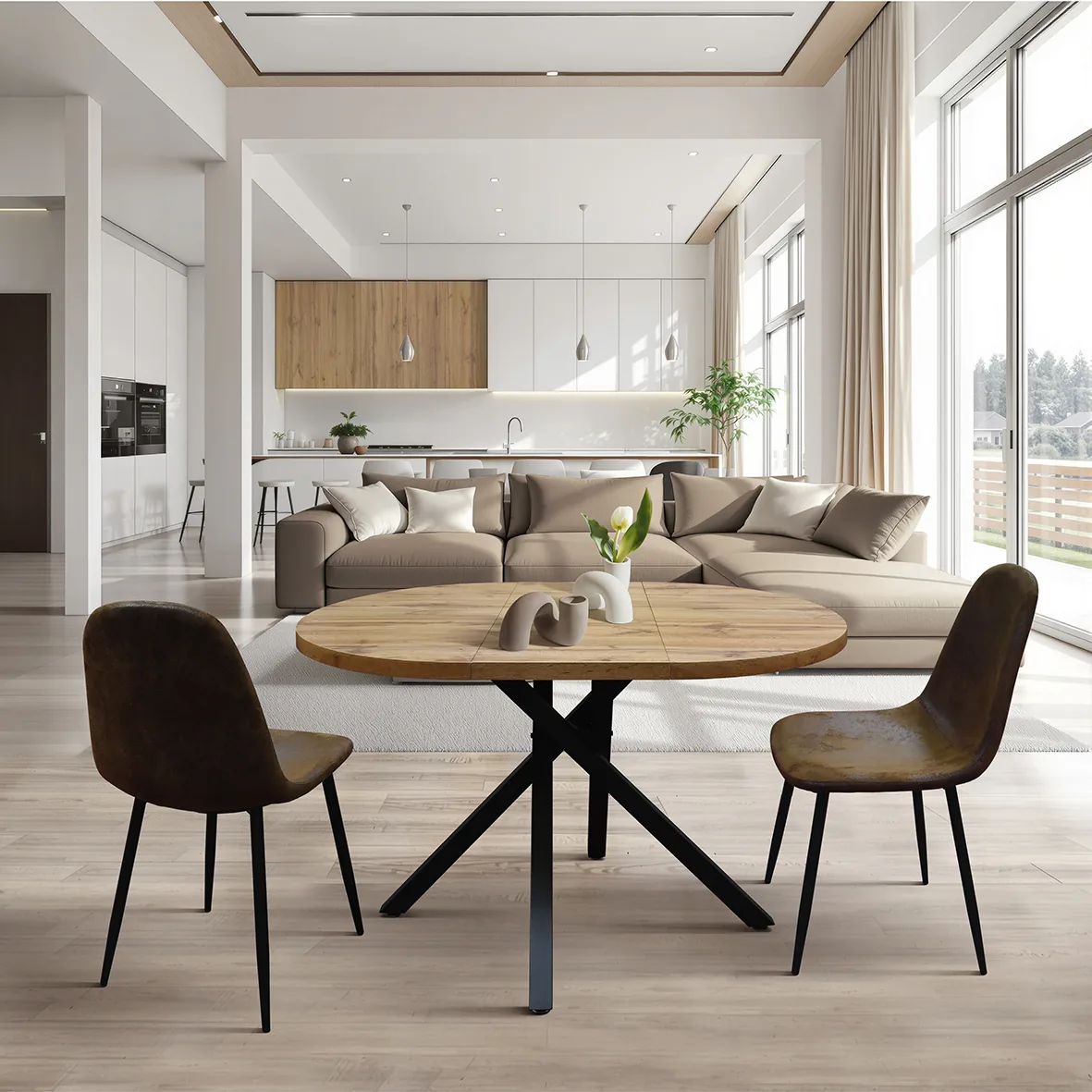 Epocantica Tavolo Rotondo Allungabile Rovere 100-140 cm