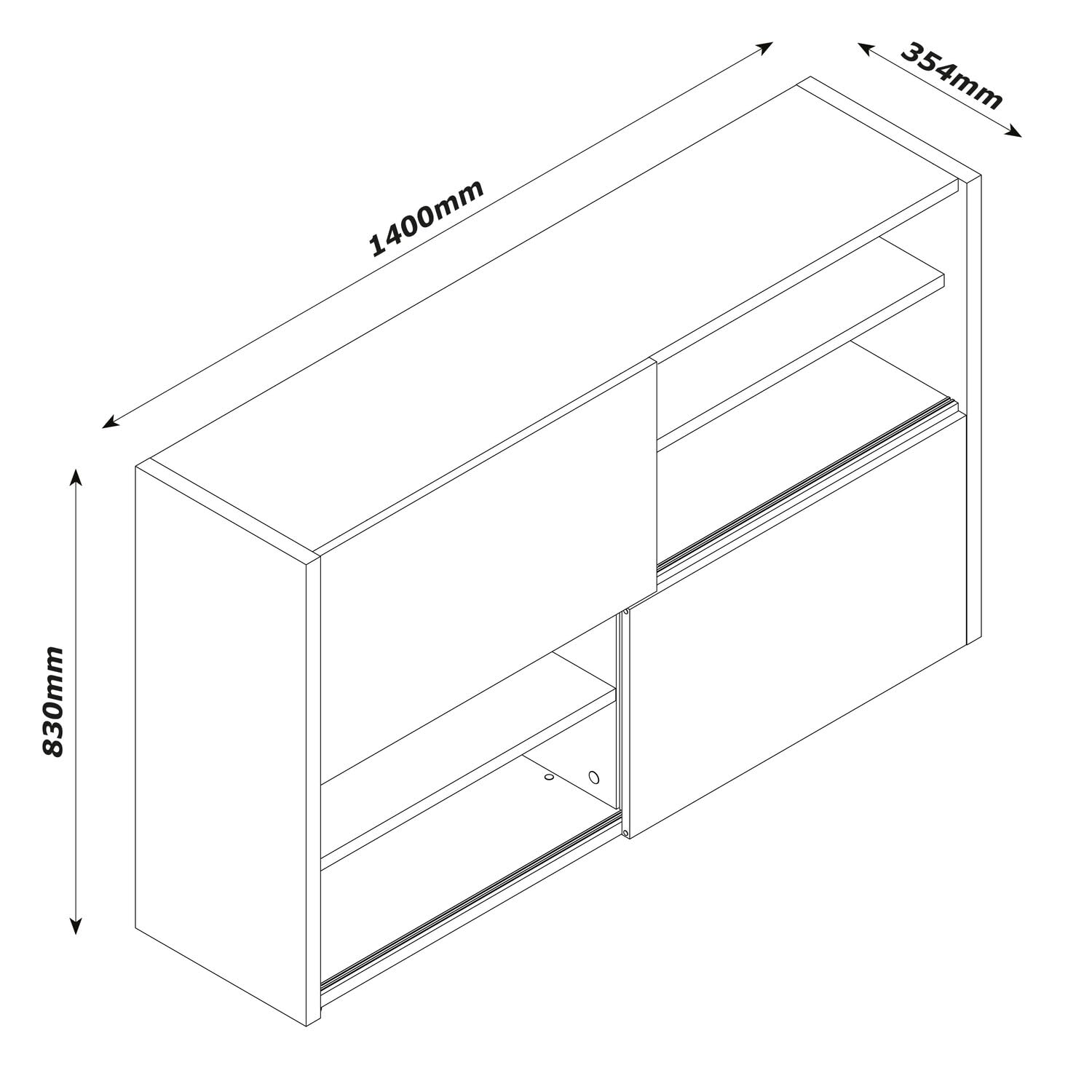 Composad Abile Base 2 Ante Scorrevoli Bianco Rovere
