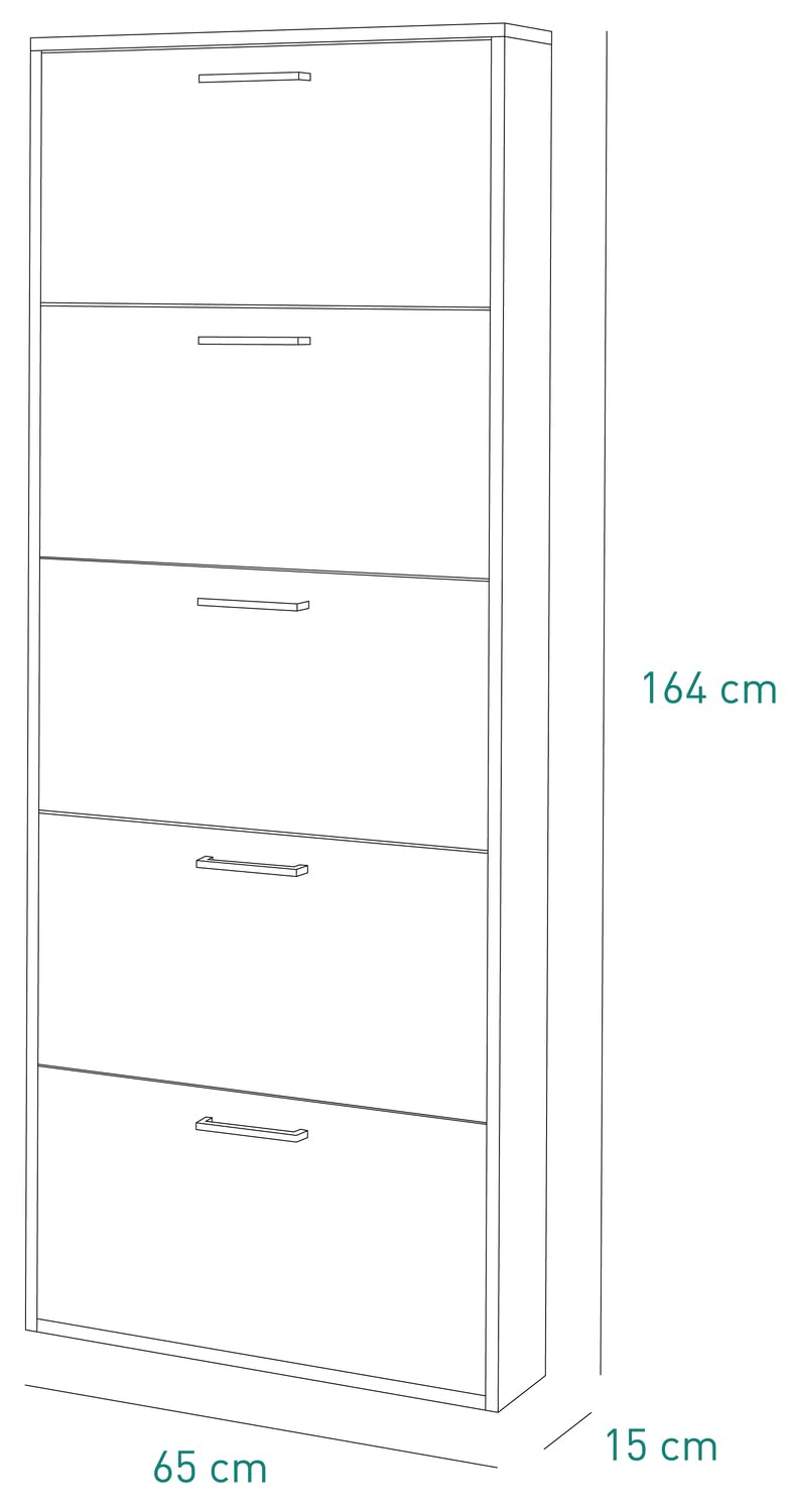 Composad Facile Scarpiera 5 Ribalte Rovere Sonoma Slim 65x164 cm