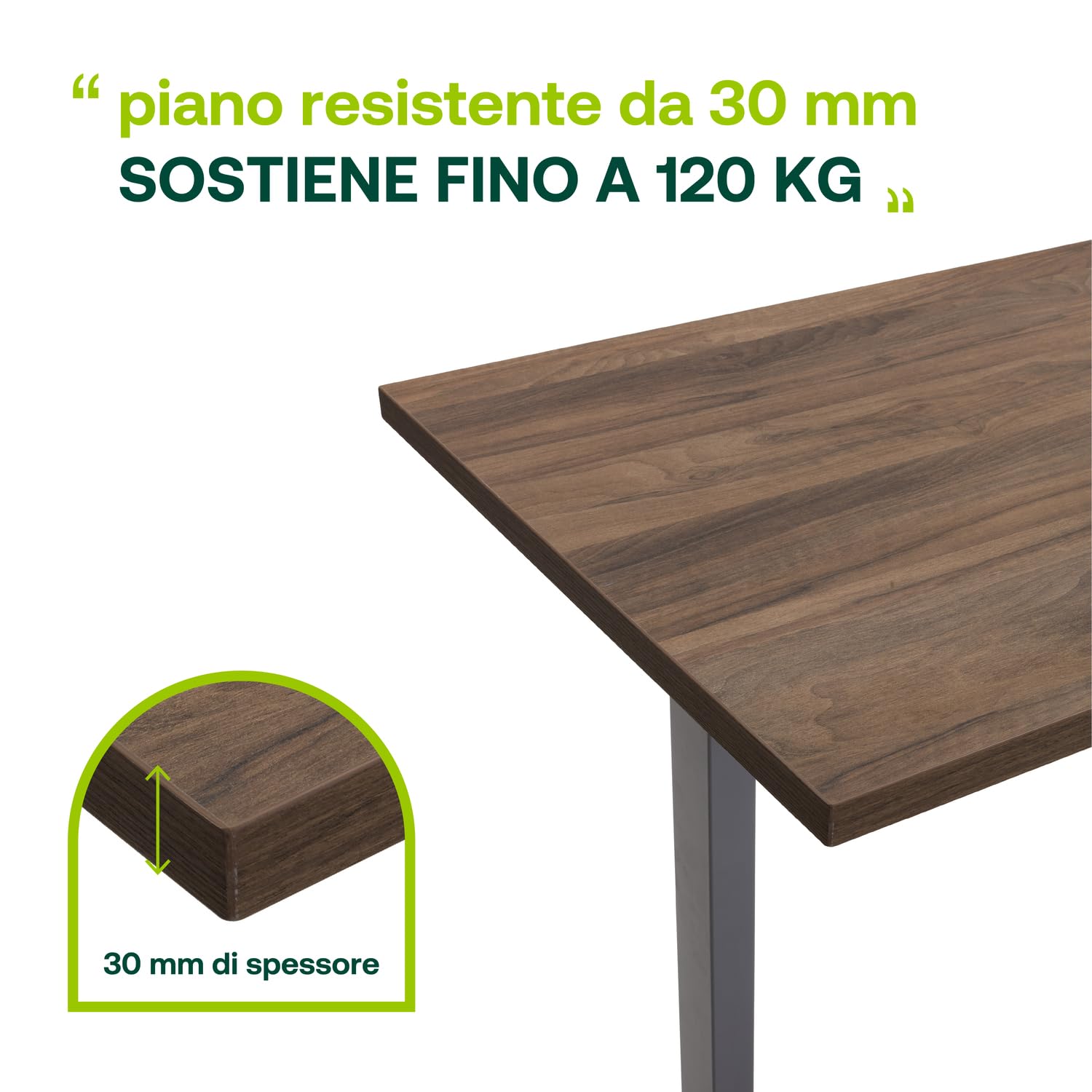 Composad Energia scrivania altezza regolabile 150x69 noce brera grigio