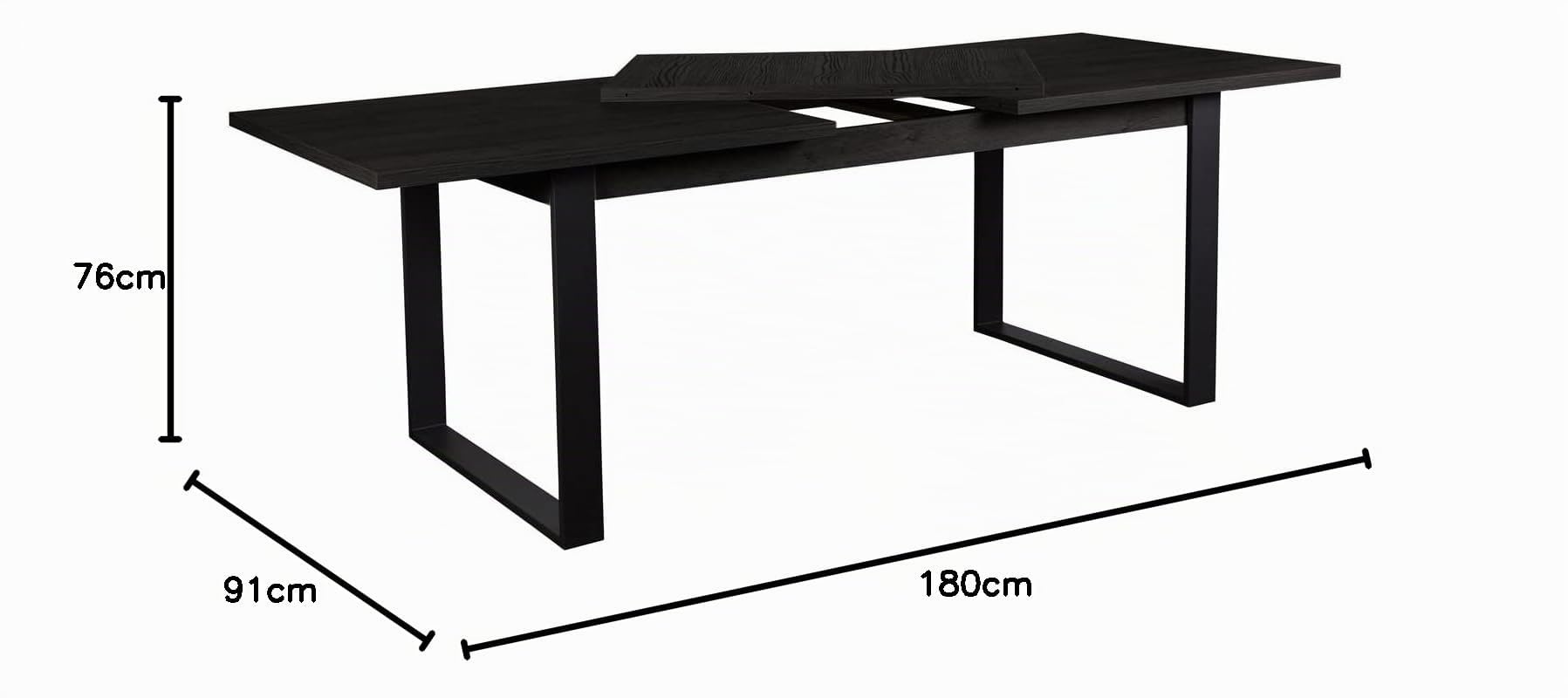 Composad Vitruvia tavolo allungabile 8-10 posti nero 180 cm