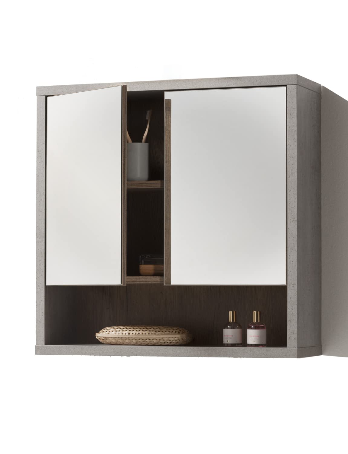 Composad Lafabrica specchiera bagno 2 ante rovere cemento