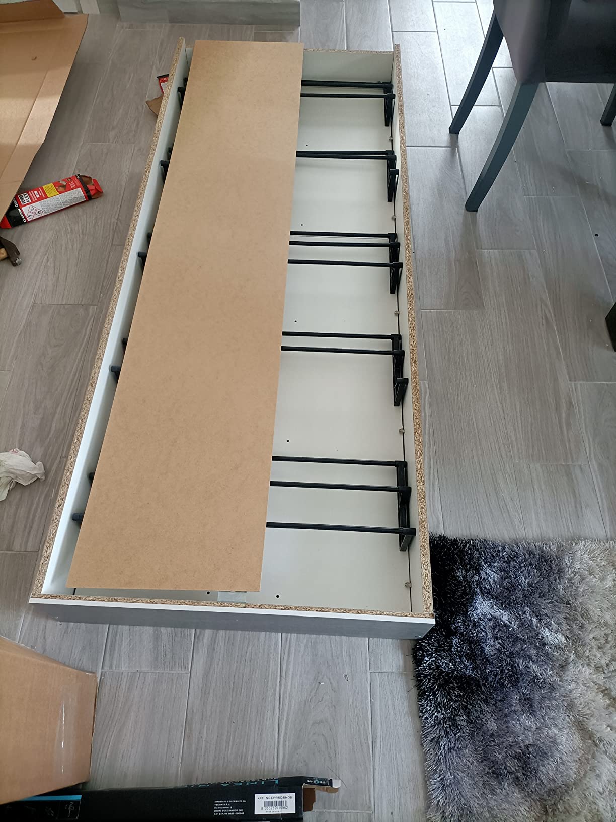 Composad Facile scarpiera 5 ribalte grigio cemento slim