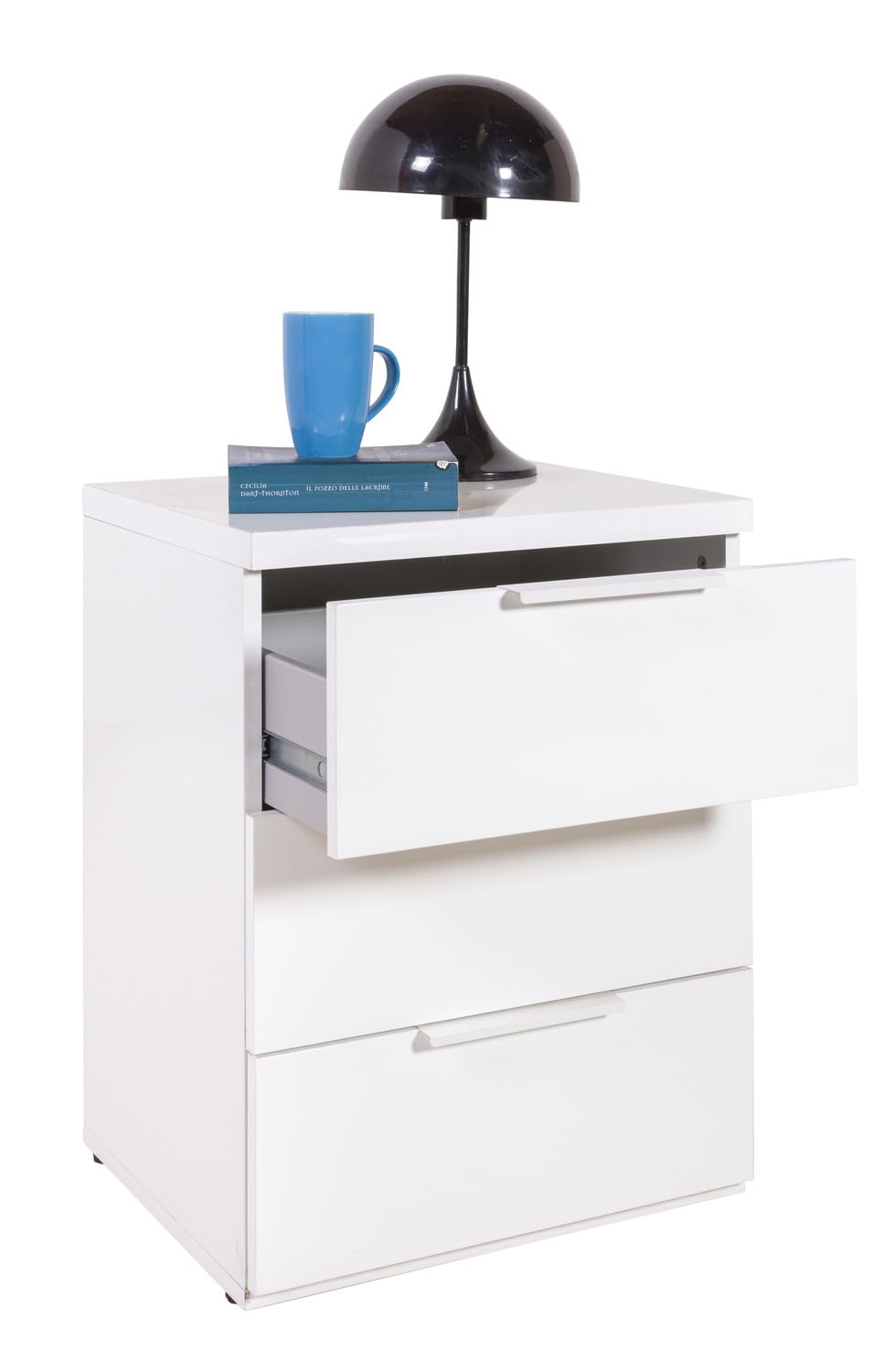 Composad Mundi 3 Cassetti Comodino Bianco 49x63,4x40,4 cm