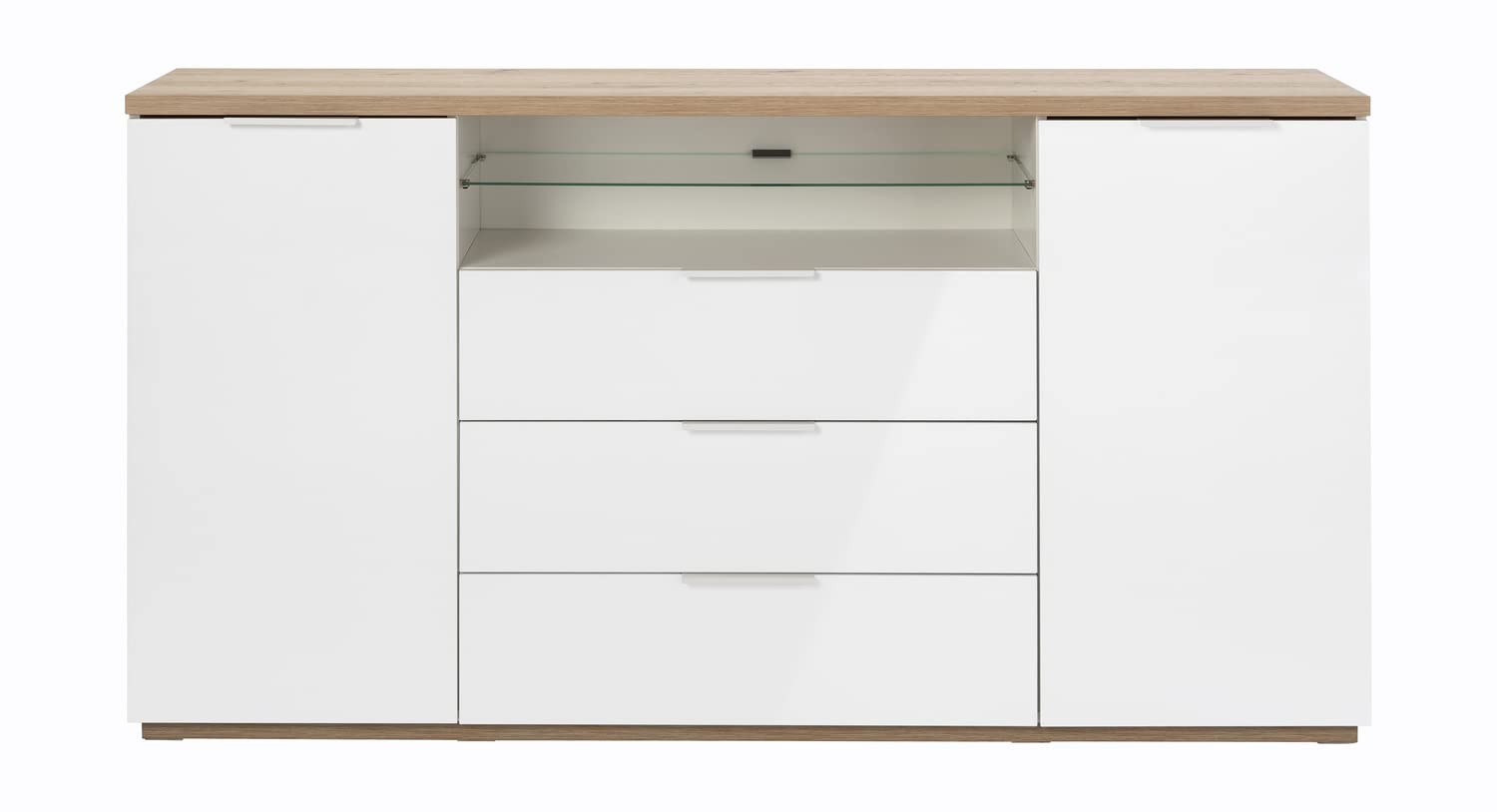 Composad Mundi Credenza 3 Cassetti 2 Ante Bianco Rovere