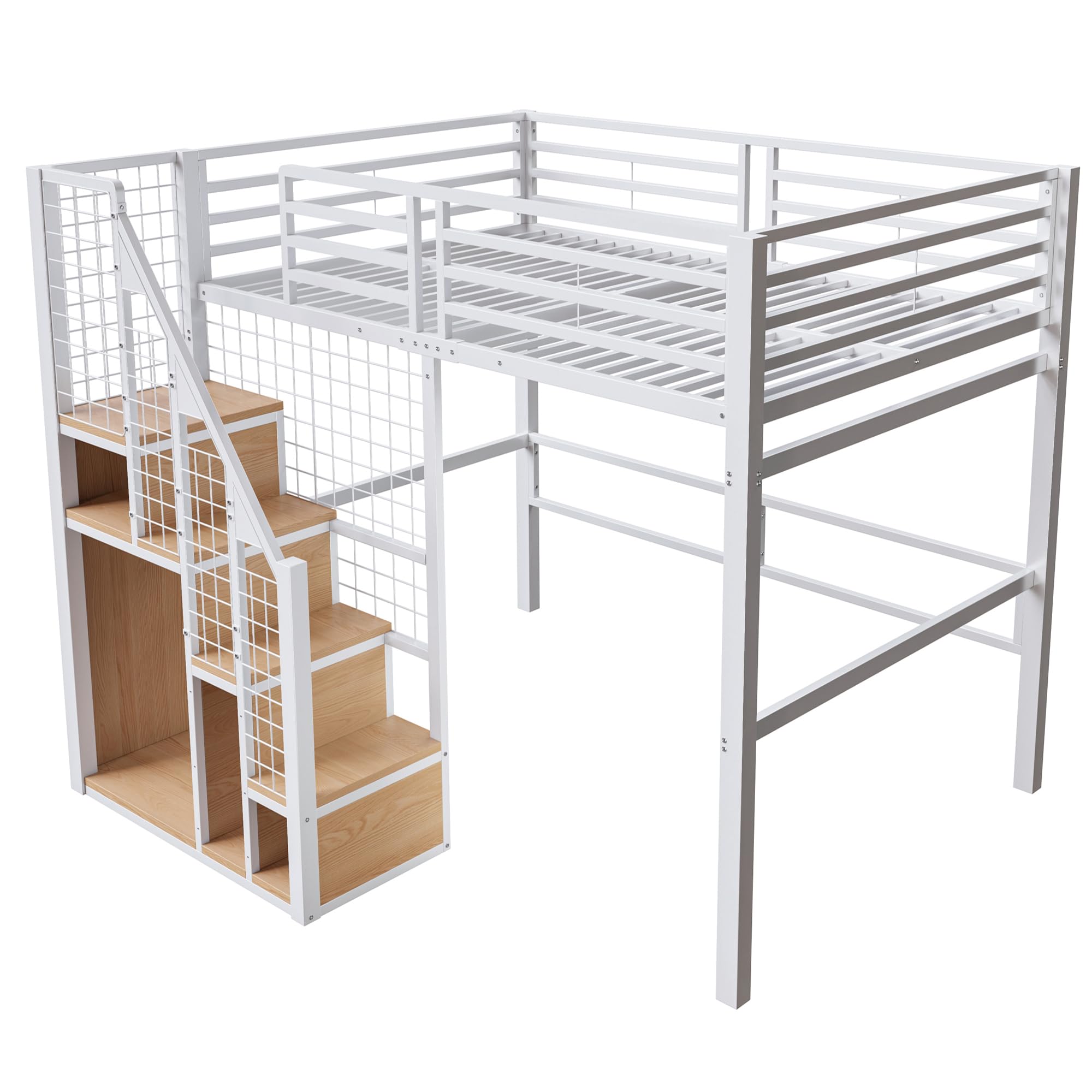 Dolamaní Letto a Soppalco 140x200 Bianco in Metallo