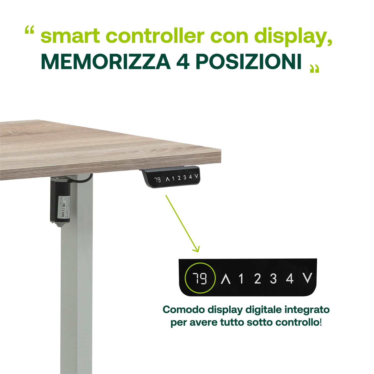 Composad Energia scrivania elettrica 150x69 rovere sonoma altezza regolabile