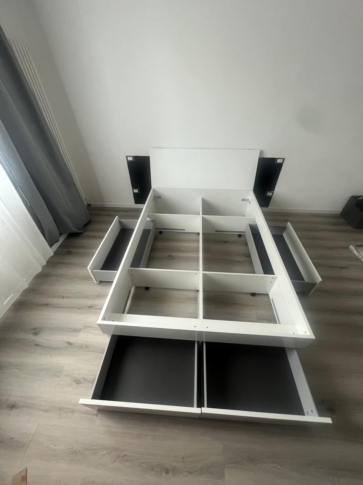 Composad Storage letto francese 4 cassetti bianco 140x200
