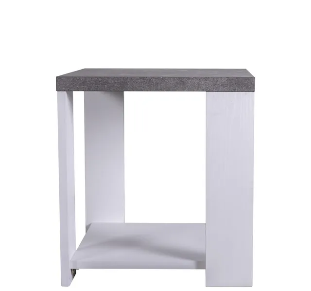 Composad Ador'A Tavolino Soggiorno Portariviste Cemento Bianco 51 cm