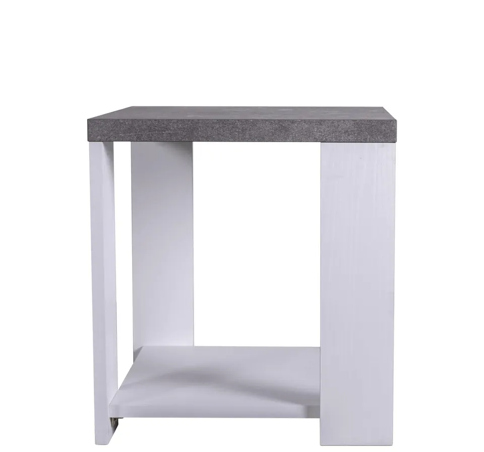 Composad Ador'A Tavolino Soggiorno Portariviste Cemento Bianco 51 cm