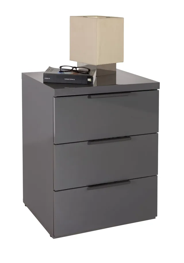 Composad Mundi 3 Cassetti Comodino Grigio Titanio 49 cm
