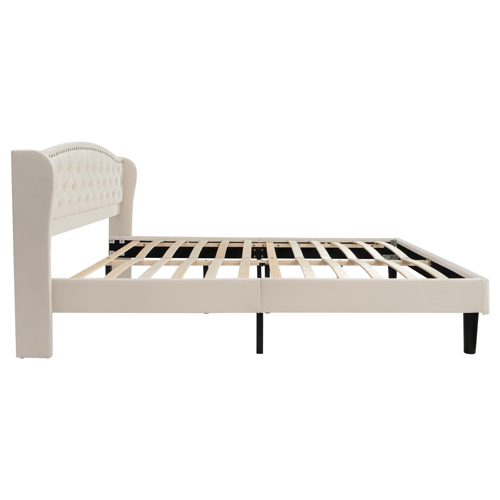 Dolamaní letto matrimoniale 160x200 velluto beige bottoni