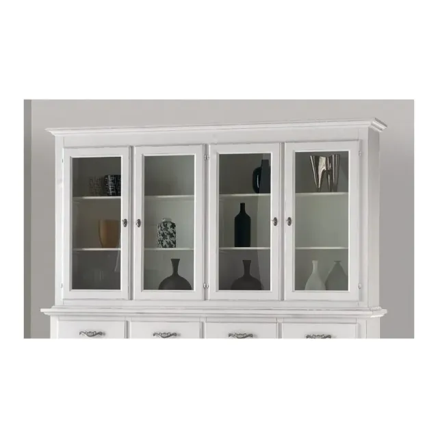 Epocantica Vetrina Alzata 4 Porte 4 Ripiani Legno Massello