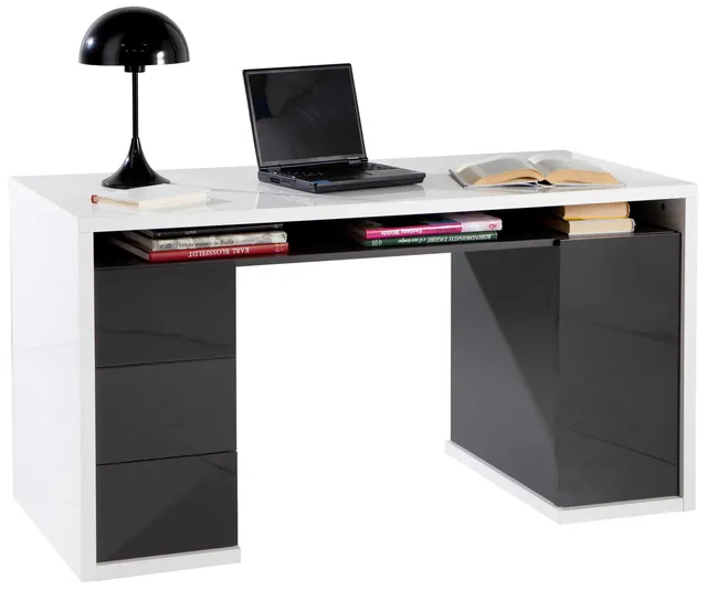 Composad Moneta SR7045 scrivania 3 cassetti bianco grigio