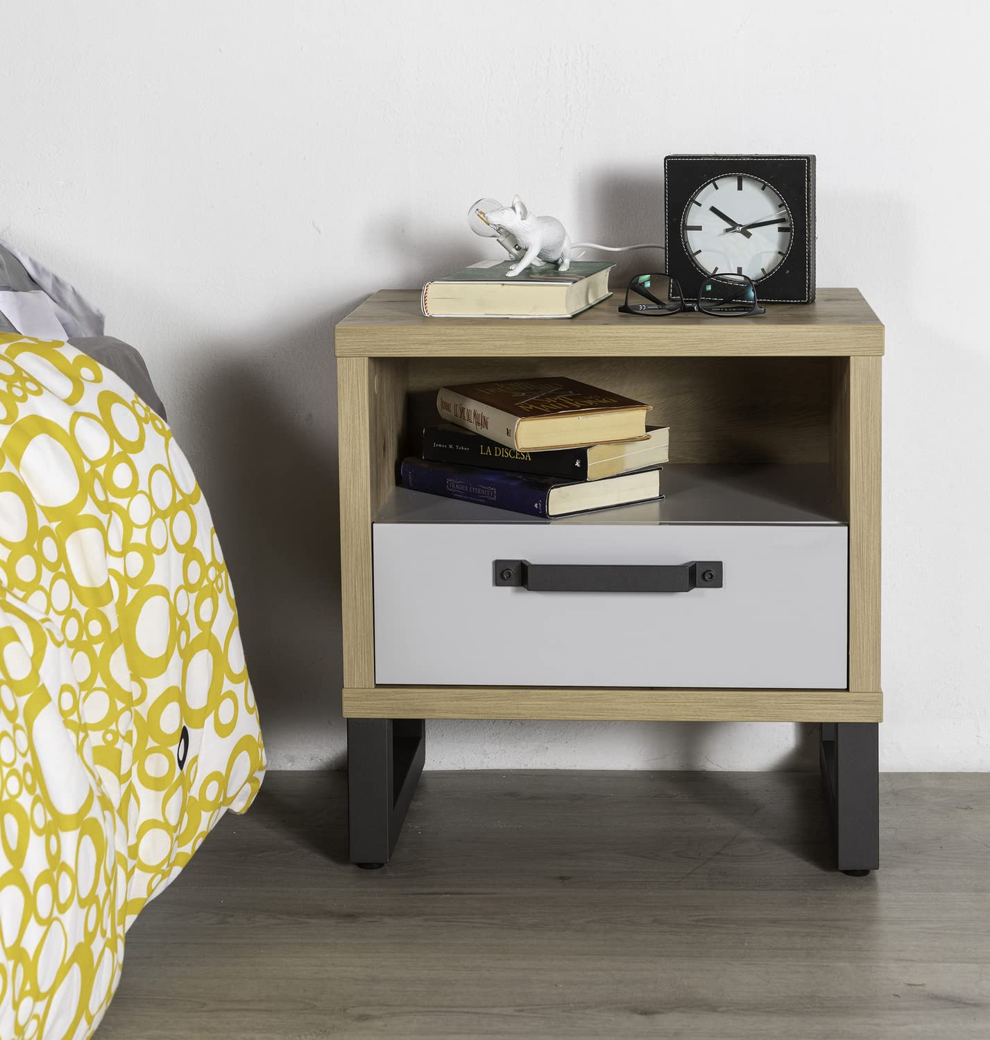 Composad Lafabrica Comodino 1 Cassetto Rovere Grigio